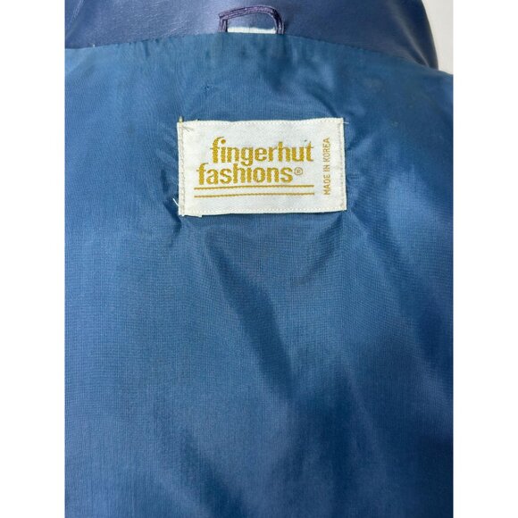 1970s blue vinyl jacket with wide notched collar Size M/L VEGAN - Picture 7 of 7